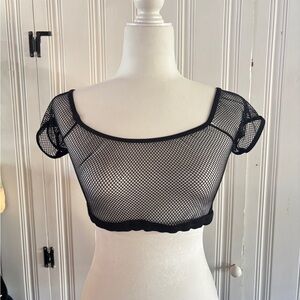 Black Fishnet Crop Top